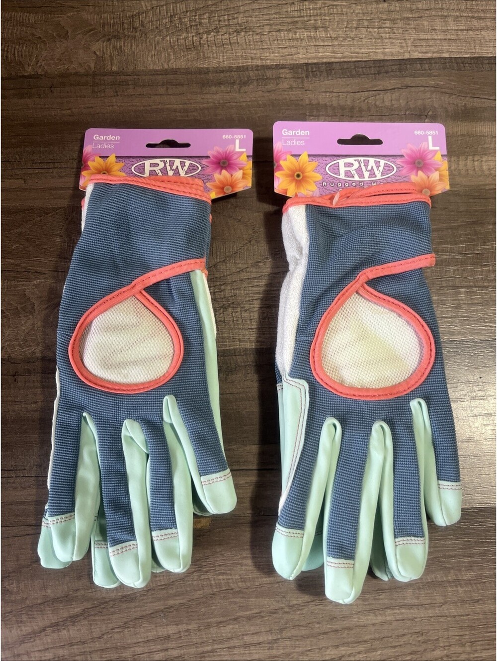 Rugged Wear Gardening Gloves Ladies Large 2 Pair